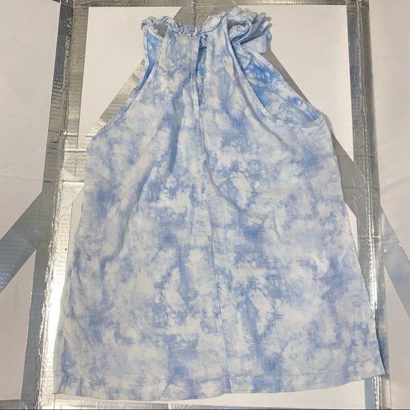 Kenar Abstract Cloud Print Ruffle Halter Racerback - Picture 9 of 10
